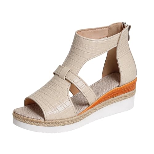 Mocassins blanc beige sandales été femme semelle épaisse