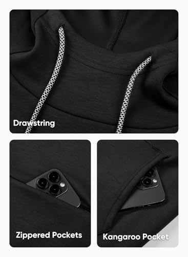 Jmierr Men'S Sweatshirt Drawstring Gym Athletic Hooded Sweaters Long Sleeve Hoodies Pullover With Zipper Pockets thumb #3