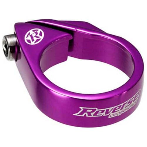 Collier de selle Reverse 34,9 mm mauve à vis pour un blocage fiable de votre tige