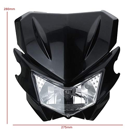 12V H4 Universel Noir Moto Accessoires moto HeadLight for Dual Sport Street Fighter Dirtbike Moto Phares avant Cover