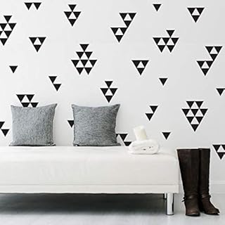 Removable Wall Decals Black Triangle, 2 Inch 128pcs, Easy to Peel Easy to Stick, Safe On Walls and Paint, Vinyl Decor by Bugybagy (Matte Black)