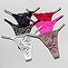 LuvNaja Lace Thongs for Women with Rhinestone Strap Sexy Underwear Seamless G-string Breathable Panties No Show Tanga Black