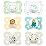 MAM Day & Night Silikon Schnuller 0-6 Boy // 6er Uni Set // inkl. 3 Sterilisiertrasportboxen