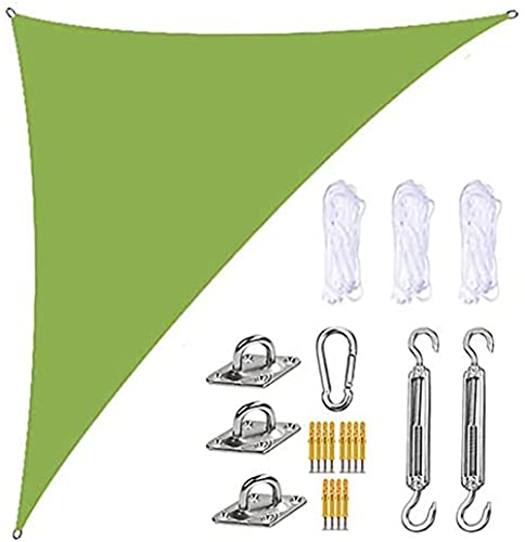 Jankr Garten Sonnensegel Dreieckig Rechtwinklig, Markise Baldachin Sonnenschutz 90% UV-Block Wasserdicht Große Sonnenschirm Markisen für Garten Patio Baldachin mit Befestigungssatz Green 4mx4mx5.7m Cover