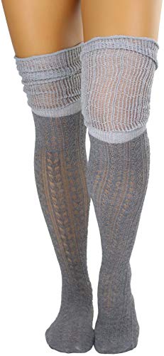 Image of ToBeInStyle Women's Over The Knee Knit Thigh High Warm Socks