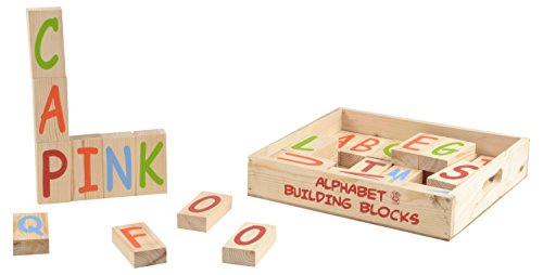 Skillofun Wooden Alphabet Blocks, Multi Color Skillofun Wooden Alphabet Blocks, Multi Color