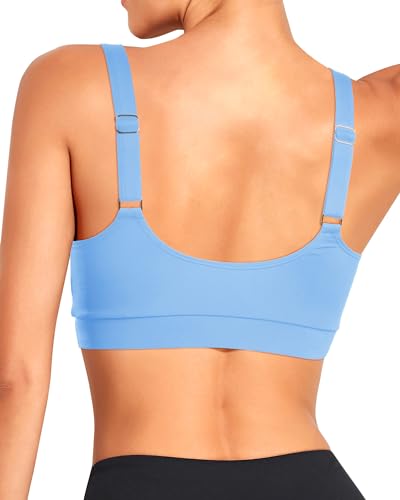 Image of Tempt Me Women Sports Bra Swim Crop Tops Only | Scoop neck, Bathing suits top, Removable cups, Adjustable straps