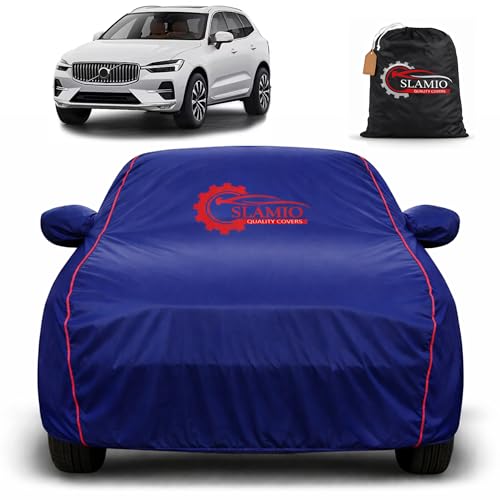Image of Car Cover for Volvo XC60 | 100% Waterproof Heavy-Duty 3-Layer Car Body Cover | All-Weather Rain, UV, Sun & Dust Protection | Custom Fit | Mirror & Antenna Pockets | Navy Blue