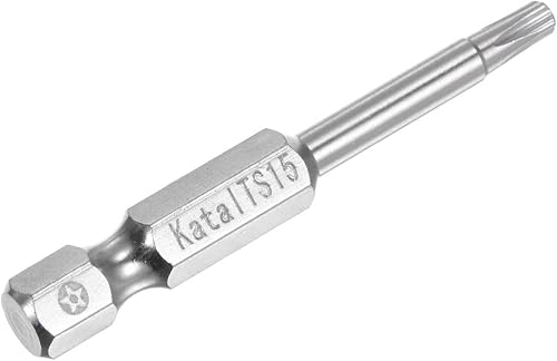 Miniatura 3 de TS15 - Destornillador magnético de seguridad con estrella de seguridad de 5 puntos, vástago hexagonal de 14 pulgadas, longitud de 2 pulgadas