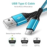 USB C Charger Cable Type C, 6FT 3Pack USB Type C Samsung Charger Cable Fast Charge Lead for Samsung Galaxy S25 Plus S24 Ultra S23 FE S22+ S21 S20 A17 A16 A15 A14 A06 A56 A55 A54 A36 A35 A32 A26 5G - Image 2
