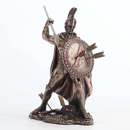Estatua Leónidas Espartano 15.6 cm Resina Bronce miniatura 1