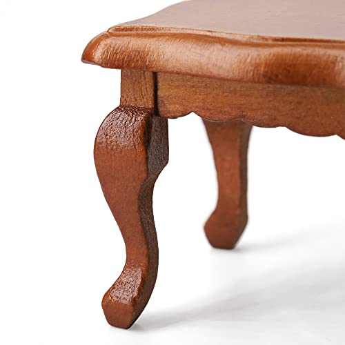 Odoria Escala 1/12 Miniaturas Mesa de Café Tabela Final Decoração Móveis para Casa de Bonecas, Marro