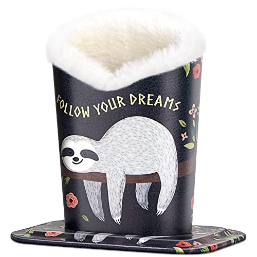 PG6 Plush Lined Anti-scratch Eyeglasses Holder Protective Glasses Stand Case, Sloth, One Size