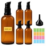 Photo Gallery maxumille 5 pz 100ml flaconi vuoti in vetro ambrata con pompa, flaconi per lozione in marrone, ricaricabili bottiglie di vetro vuote marroni con funnel adesivi per cosmetici, oli essenziali, liquidi Photo Gallery maxumille 5 pz 100ml flaconi vuoti in vetro ambrata con pompa, flaconi per lozione in marrone, ricaricabili bottiglie di vetro vuote marroni con funnel adesivi per cosmetici, oli essenziali, liquidi