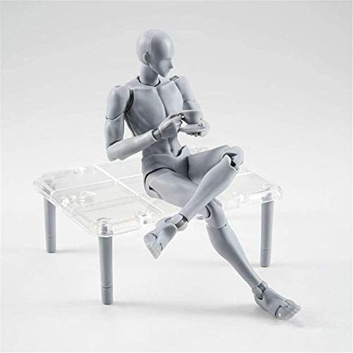 VAlink 13-15cm Artists Sketch Movable Limb Action Figure Model,Flexible Body Human Mannequin Kit,Articulated Kids Student Assemble Painting Toy,with Display Base and Pose Parts, Gray (B) - Thumbnail 3