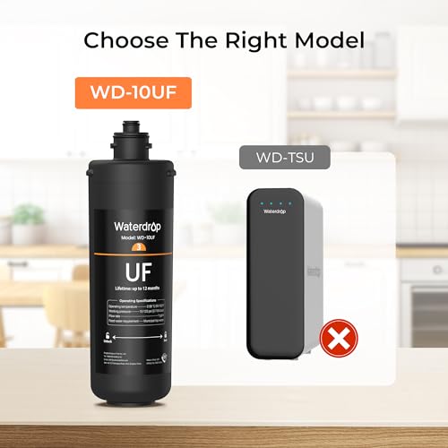 Image of Waterdrop WD-10UF Under Sink Water Filter, Replacement for Waterdrop WD-TSA-UF 3-Stage Ultra-Filtration Under Sink Water Filter System, 12 months, 1 Pack