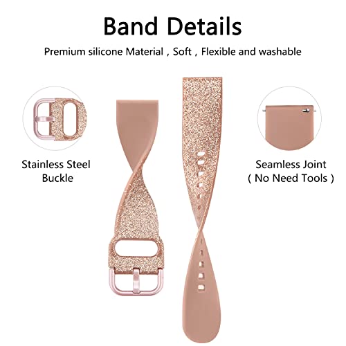 Yiled Silicone Watch Bands Quick Release 20Mm 22Mm, Soft Sport Replacement Watch Strap For Women Men (22Mm, Wine Red+Rose Gold+Shine Rose Gold) #TOP2