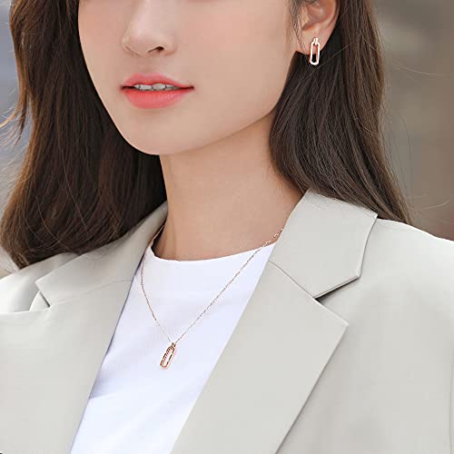 Chow Sang Sang Delicate Gold 18K Rose Gold Long Oval Drop Earrings For Women And Girls 92235E #TOP2