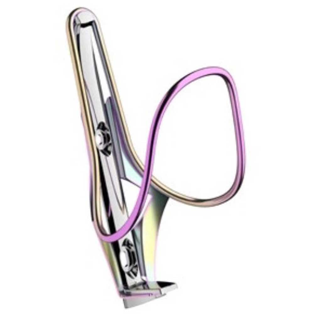 More'o Inox stainless steel bottle cage, oil slick with chrome plate