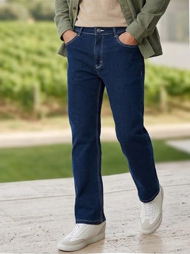 Image of Urbano Fashion Men's Straight Fit Washed Jeans Stretchable