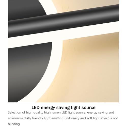 Lámpara de pared baño LED para espejo de maquillaje con luz blanca y elegante acabado negro 3