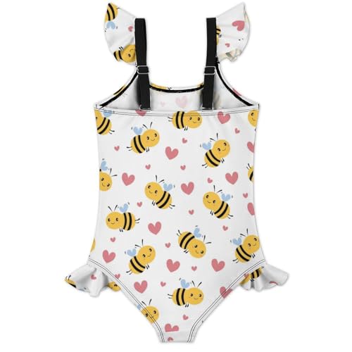Image of Girls One Piece Swimsuit Lovely Cute Animals Ruffles Swimwear Bathing Suits 3-12 Years