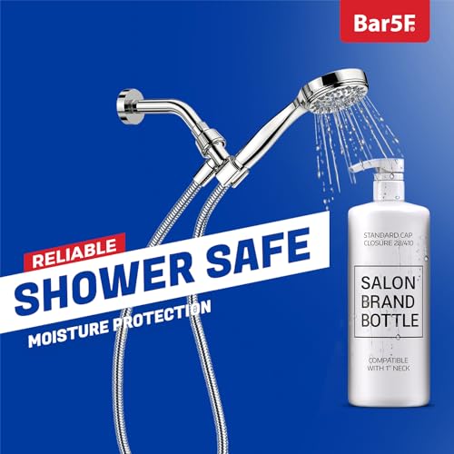 Bar5F Shampoo Pump, Fits 1" Inch Bottle Necks 1 Liter (33.8-Ounce) Bottles, Pumps for Conditioner, Lotion, Body Wash (2-Pack, Black)4