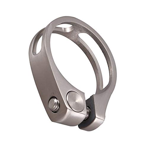 Fahrradsattelklemme Fahrradsattelklemme, Sattelklemme, Fahrradsattelklemme, Sattelstützenklemmen, Mountainbike-/Rennrad-Sattelstütze, Sattelrohrclip aus Titanlegierung, Titanfarbe – 27,2 mm(34.9)