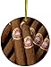 Sam Sandor - Cuban Cigars Havana Cigar - Round Ceramic Ornament with String