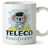 MUGFFINS Tazas para TELECO hombre - En Español - Koalificado/koalificada - 11 oz / 330 ml - Regalo original y divertido