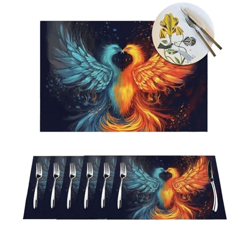 Set de table antidérapant résistant chaleur lot de 6 lavable pour table basse - 2
