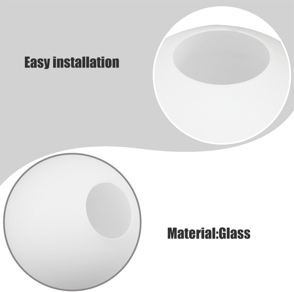 UKCOCO Frosted Glass Globe Lamp Shade Replacement 4.72In Round Pendant Light Cover for Ceiling Fan Wall Sconce Home Office Lighting Fixture