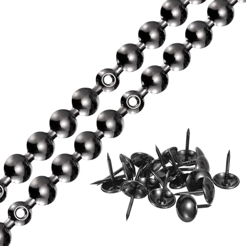 QUARKZMAN 2 Piezas de Tiras de Tachuelas para Tapicería, 1 Metro de Adornos Decorativos Brillantes para Sofá Cabecero Silla Muebles con Clavos de Tapicería (11Mm Gris)