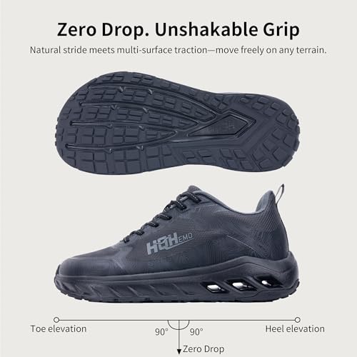 Image of Women Wide Toe Box with Arch Support Walking Tennis Shoes Zero Drop Wide Width Sneakers for Running Lightweight Athletic Shoes B-Black