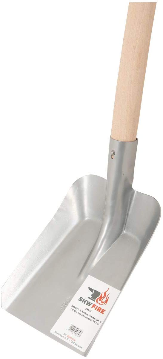 Schaufel für Keller und Randbereiche - aus robustem Stahlblech - Holzstiel 70cm - universell einsetzbar von SHW-FIRE