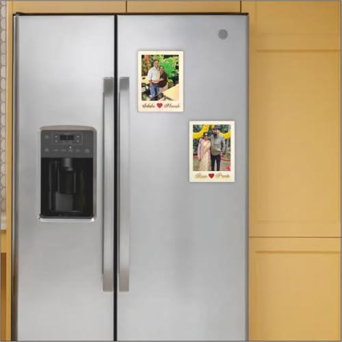 Image of Zesta Customized Fridge Magnet with Photo | Personalized Photo Frame Magnet for Fridge | Custom Picture Fridge Magnets | Polaroid Style Memory Photo Magnets for Birthday, Anniversary -3X2 Inches