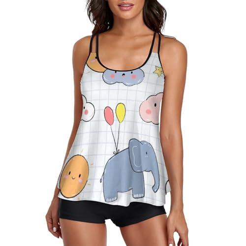Maillot de bain tankini femme avec short Nuage D'éléphant
