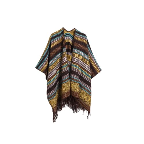 Capa coat premium de invierno chal de punto elegante con caída fluida