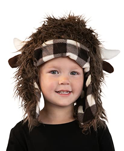 Lazy One Critter Cap Hat For Kids, Fun, Cold-Weather, Animal Hats, Cute, Warm, Winter, Cozy, Ear Covers, Costume (Buffalo, X-Large) #TOP3