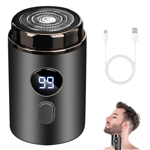 Mini Afeitadora Eléctrica Portátil, Mini Afeitadora Eléctrica para Hombres, Afeitadora Recargable USB, MiniElectric Shaver, resistente al agua, fácil de usar en seco y húmedo con un solo