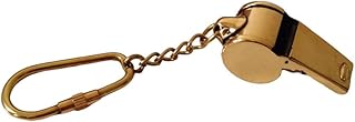 Brass WHISTLE Key Chain- Collectible Marine Nautical Key Ring from Brass Blessing (5039-17)