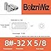 BolznWiz 20PCS #8-32x5/8 Set Screws, 304 Stainless Steel Screws, Allen Head Socket Grub Screws for Industrial & Home Use