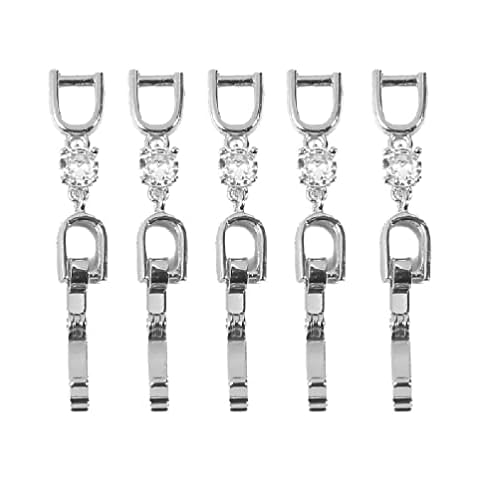 fedricosoly 5Pieces/Set Jewelry Project Necklace Clasp Rhinestone Bracelet Extender Chain Closures Connectors for Jewelry Making Bracelet Extender for Watches Clasp Extension fold Over Clasp Cover