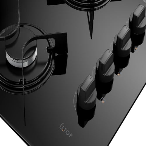 Cooktop 4 Bocas Preto com Mesa de Vidro Atlas U Top Bivolt