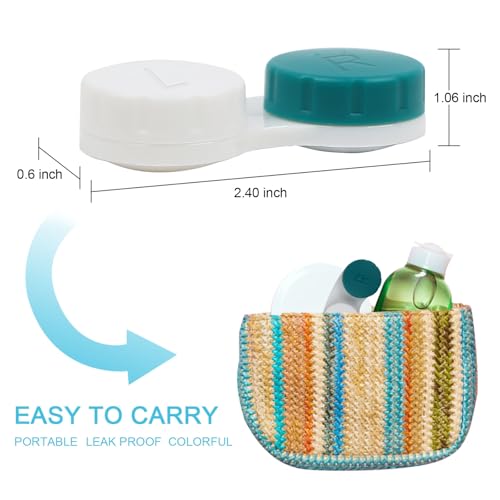 Aoutrow 14 Pack Contact Lens Case Box with 2 pcs Portable Contact Lens Stick Tool Case Set,Mini Contact Lens Case, Colorful Bulk Box Holder Container, Contact Lens Case Set