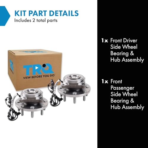 Image of TRQ Front Left and Right Wheel Bearing and Hub Assembly 2 Piece Set Compatible with 2019-2024 Ram 2500 Ram 3500