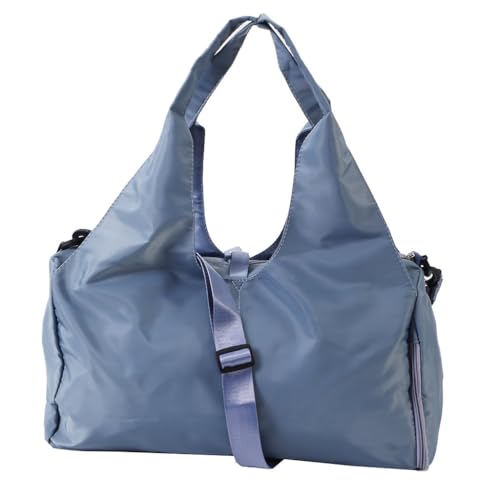 Large Gym Bag with Yoga Mat Buckle,Travel Duffle Bag，Waterproof Weekender Bag, Carry On Tote Bags for Women Blue