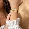 Gokeey Gold Beaded Bracelets for Women Trendy Dainty 14K Gold Plated Bangle Cuff Bracelet Cute Layered Link Chain Bracelets for Jewelry Gifts #2