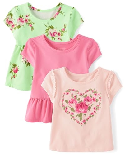 Image of The Children's Place Baby-Girls and Toddler Short Sleeve Everyday Casual Knit Shirt
