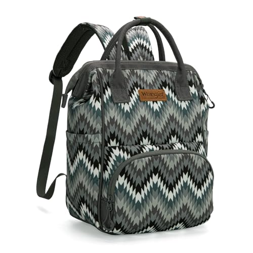 Image of Montana West Wrangler Aztec Callie Diaper Bag Backpack with Stroller Straps Multifunction Baby Travel Bag WG2211-9110BK